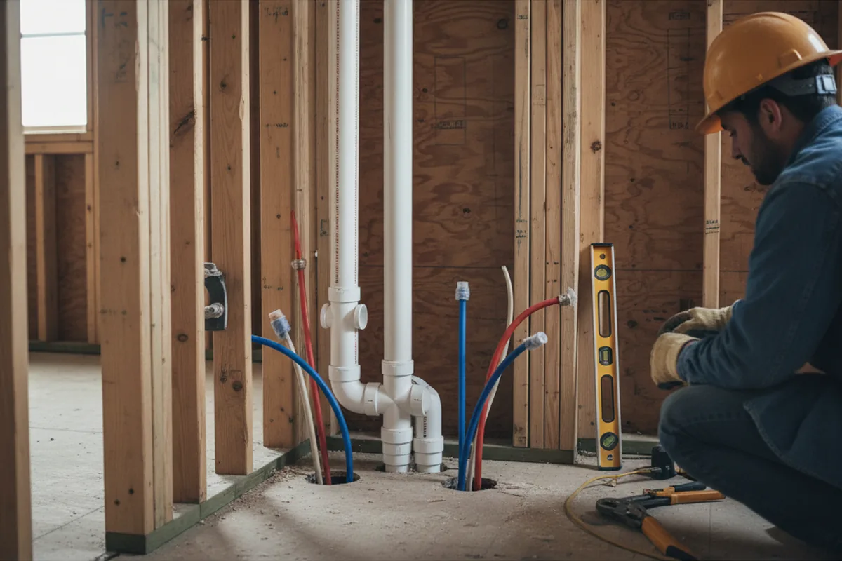 Drain and supply rough-in during Leak Detection in Pompeys Pillar
